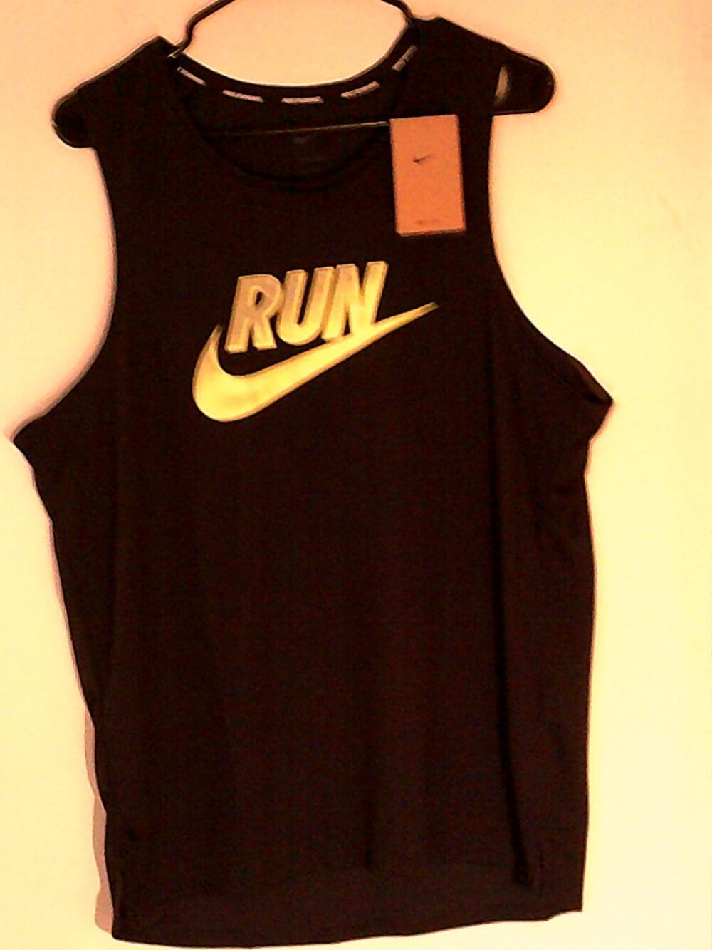 NEW NIKE Dri-FIT RUNNING "RUN Energy Miler Tee" MENS BLACK TANK TOP L HJ4146-010